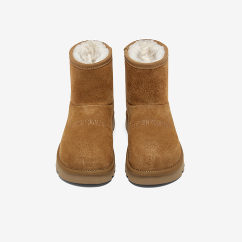 百思图2025冬季新款商场同款雪地靴简约休闲保暖女短靴D6051DD5