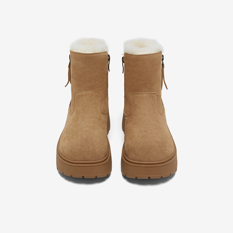 百思图2025冬季新款商场同款雪地靴简约户外休闲女短靴L2522DD5