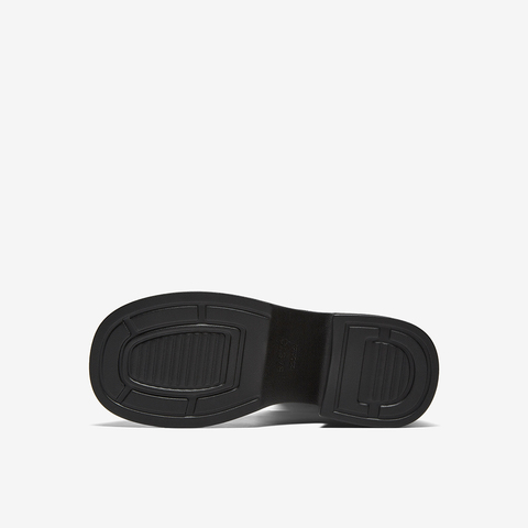 百思图2025冬季新款骑士靴时尚简约街头潮流粗跟女长靴F5607DG5