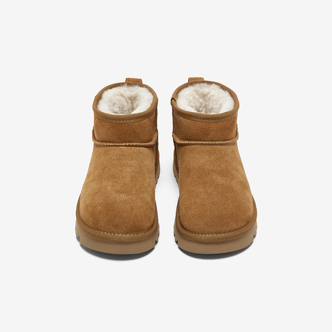 百思图2025冬季新款商场同款雪地靴时尚简约保暖女短靴D6052DD5