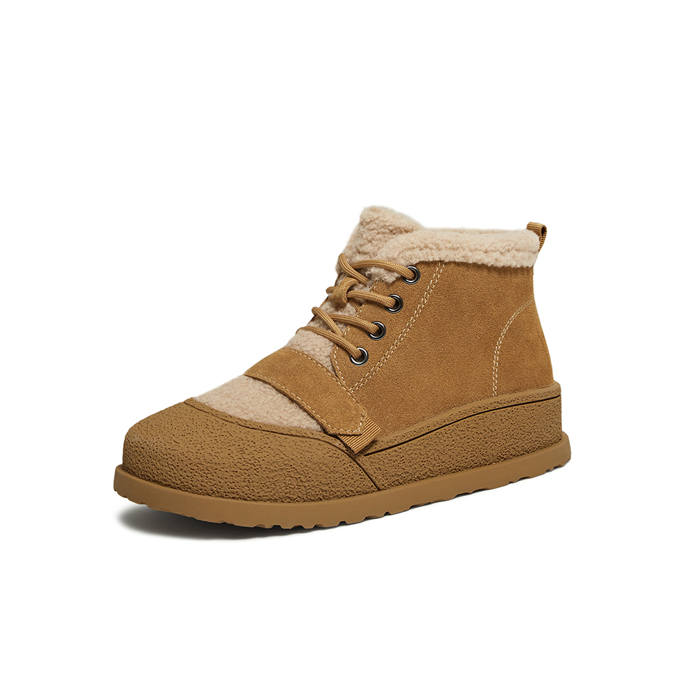 百思图2025冬季新款毛毛鞋时尚户外休闲运动女鞋W259DDD5