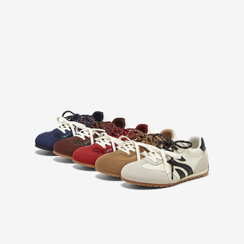 百思图2025秋季新款德训鞋时尚复古街头运动女休闲鞋G5228CM5