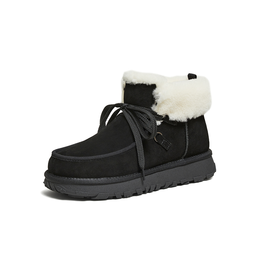 百思图2025冬季新款雪地靴时尚简约户外休闲保暖男短靴25005DD5