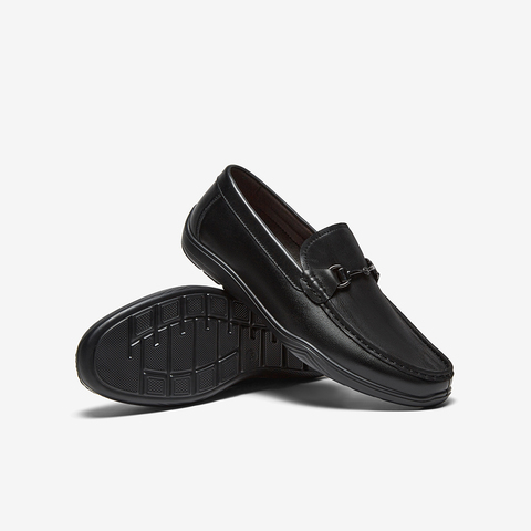 百思图2025秋季新款乐福鞋简约时尚金属扣商务男休闲皮鞋51720CM5