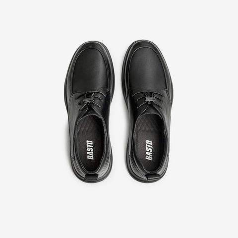 百思图2025春季新款时尚商务通勤厚底圆头男正装皮鞋68B12AM5