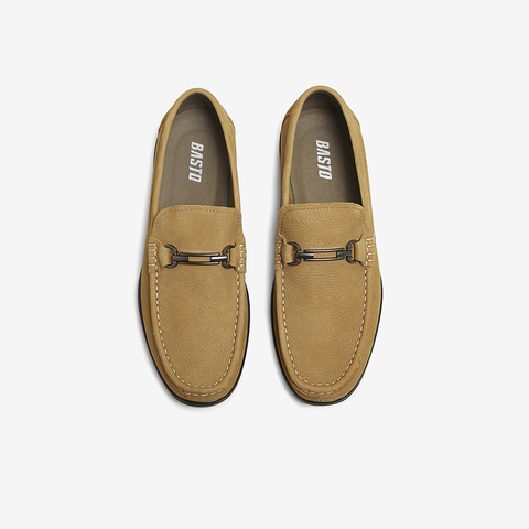 百思图2025秋季新款乐福鞋时尚商务通勤男休闲皮鞋51718CM5