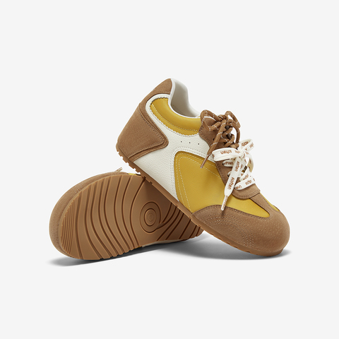 百思图2025秋季新款德训鞋时尚复古户外运动女休闲鞋A6628CM5