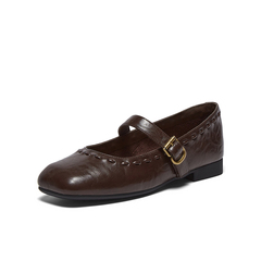 百思图2026春季新款玛丽珍鞋简约复古通勤方头女单鞋F0111AQ6