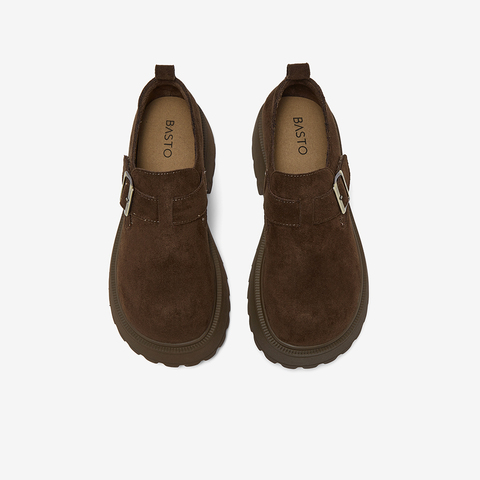 百思图2025春季新款勃肯鞋时尚复古粗跟女单鞋D3727AM6