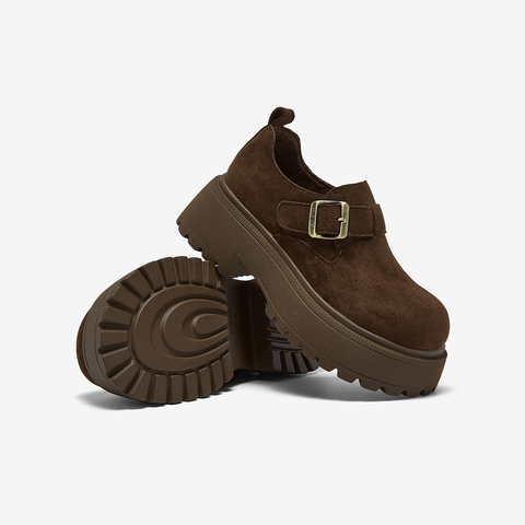 百思图2025春季新款勃肯鞋时尚复古粗跟女单鞋D3727AM6