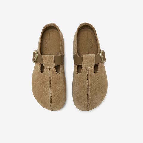 百思图2026春季新款商场同款勃肯鞋时尚复古休闲女单鞋B9539AM6