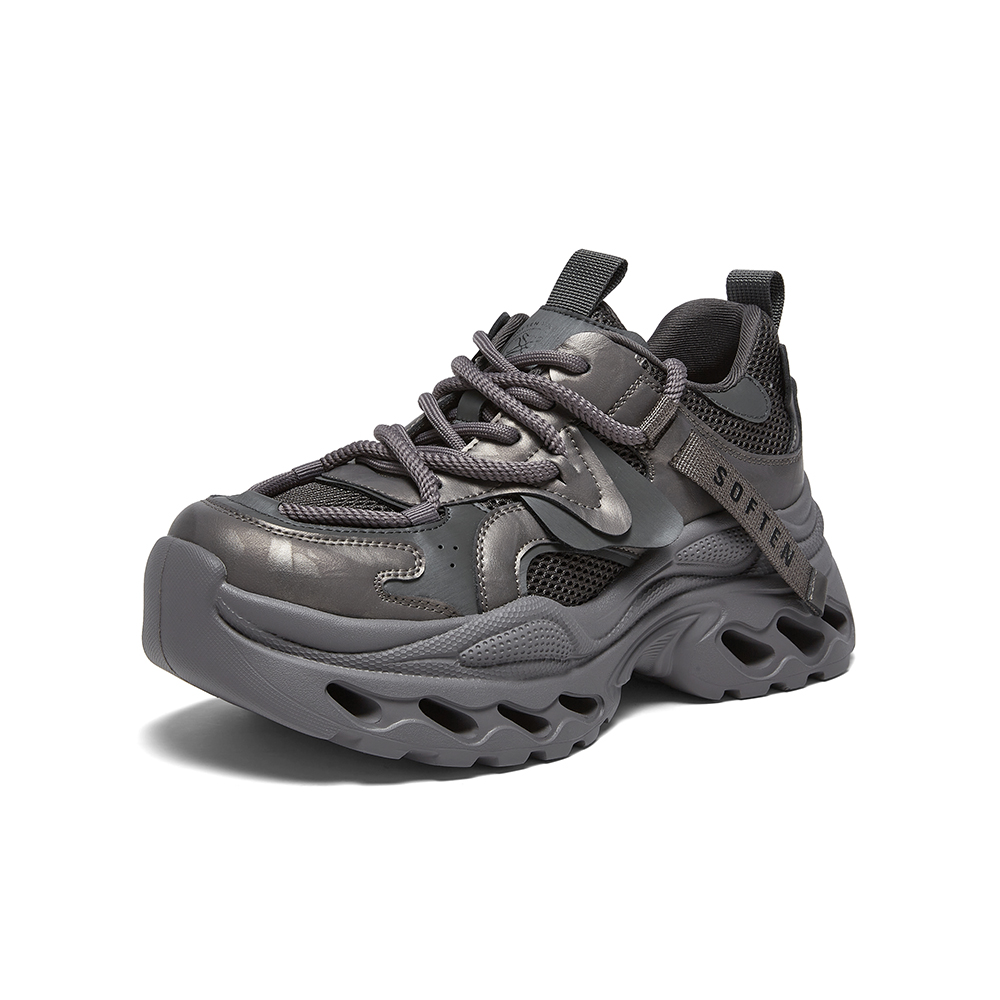 百思图2026春季新款商场同款老爹鞋时尚厚底增高女休闲鞋B9061AM6