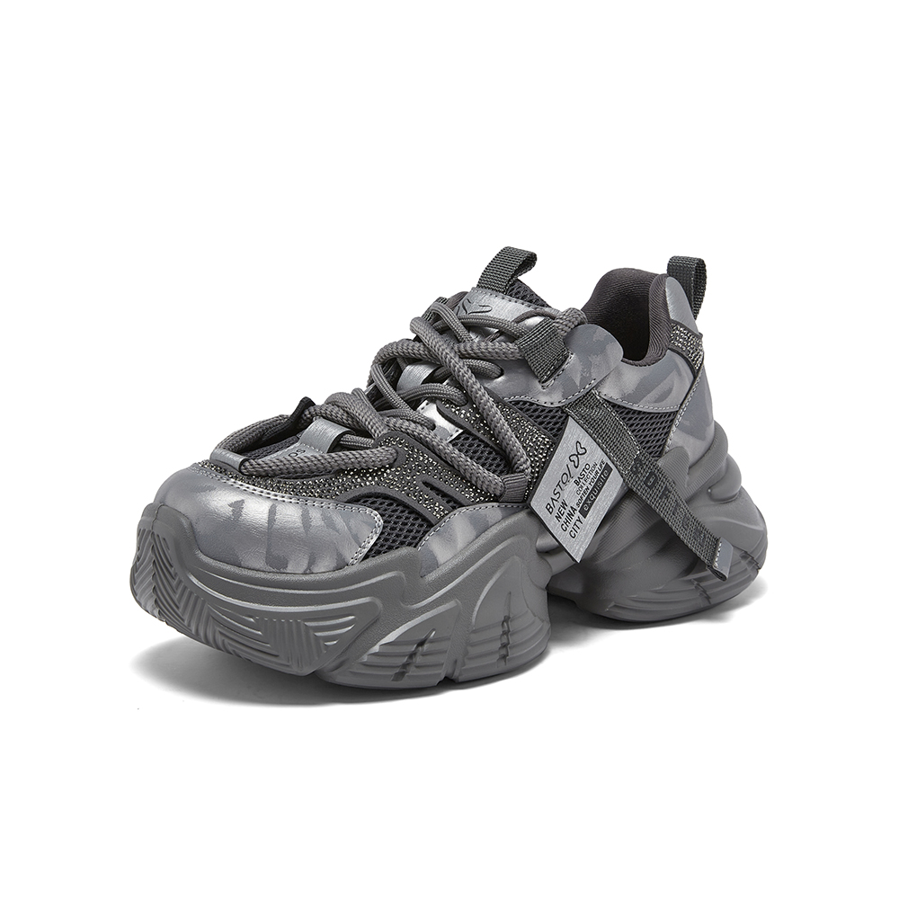 百思图2026春季新款商场同款老爹鞋时尚运动女休闲鞋B8155AM6