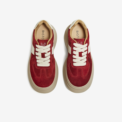 百思图2025春季新款商场同款德训鞋时尚厚底增高女休闲鞋CV259AM6