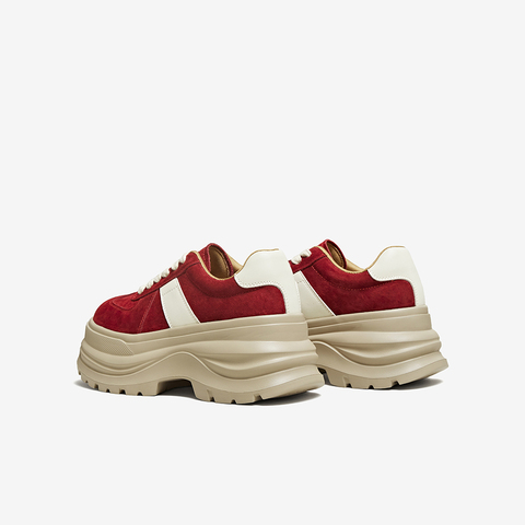 百思图2025春季新款商场同款德训鞋时尚厚底增高女休闲鞋CV259AM6