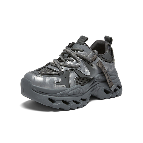 百思图2026春季新款商场同款老爹鞋时尚厚底增高女休闲鞋B9061AM6