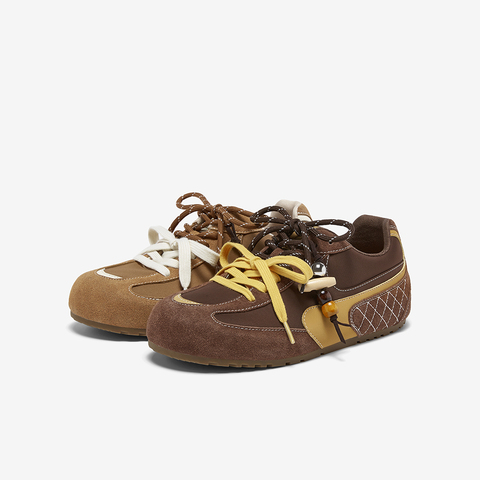 百思图2026春季新款商场同款德训鞋时髦复古女运动休闲鞋A6621AM6