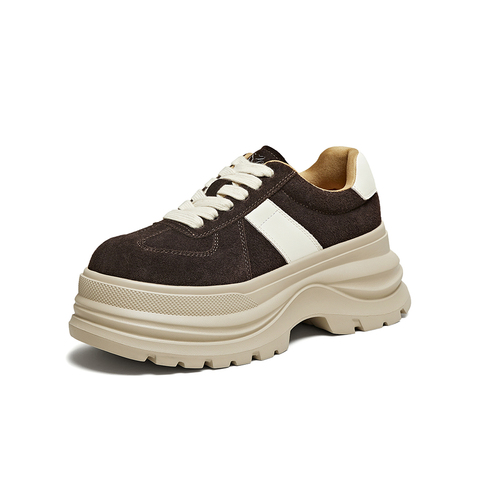 百思图2025春季新款商场同款德训鞋时尚厚底增高女休闲鞋CV259AM6