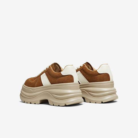 百思图2025春季新款商场同款德训鞋时尚厚底增高女休闲鞋CV259AM6