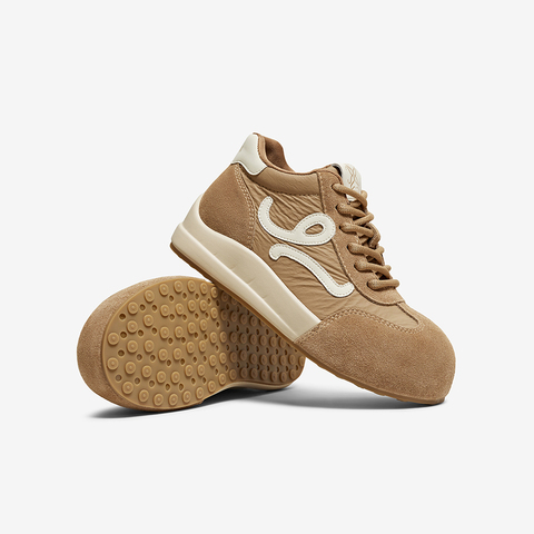 百思图2025春季新款商场同款德训鞋复古运动女休闲鞋D3786AM6