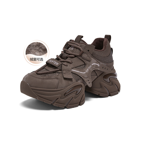 百思图2026春季新款老爹鞋时尚潮流运动厚底增高女休闲鞋G8897AM6