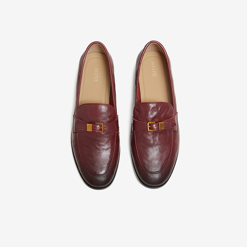 百思图2026春季新款乐福鞋时尚复古潮流通勤女单鞋UXS01AA6