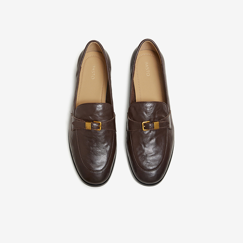 百思图2026春季新款乐福鞋时尚复古潮流通勤女单鞋UXS01AA6