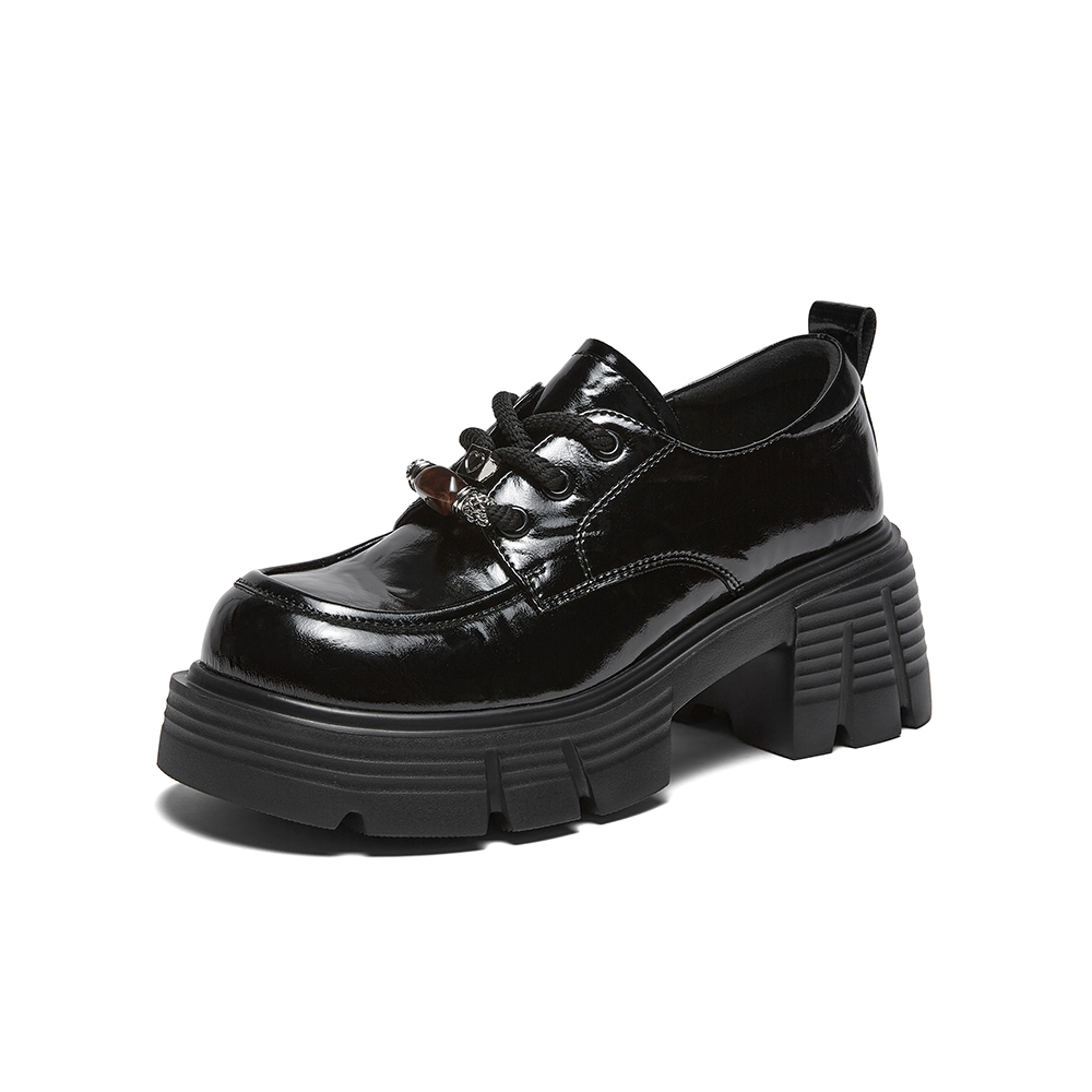 百思图2026春季新款商场同款牛津鞋时尚学院风女单鞋W1037AM6