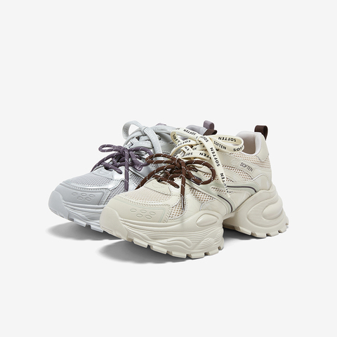 百思图2026春季新款商场同款老爹鞋时髦增高女运动休闲鞋G0885AM6