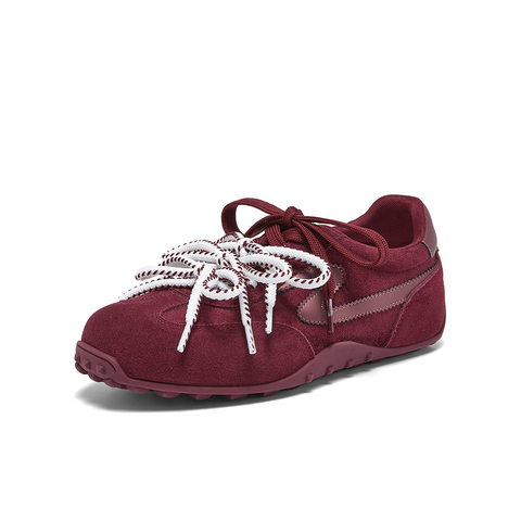 百思图2026春季新款德训鞋时尚复古街头运动女休闲鞋D3798AM6