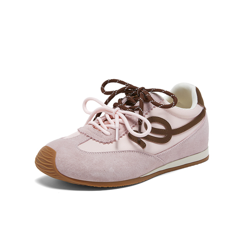 百思图2026春季新款商场同款德训鞋时尚复古女运动休闲鞋D3858AM6