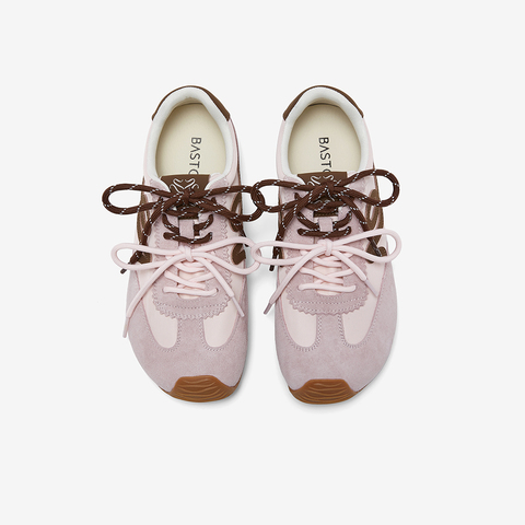 百思图2026春季新款商场同款德训鞋时尚复古女运动休闲鞋D3858AM6