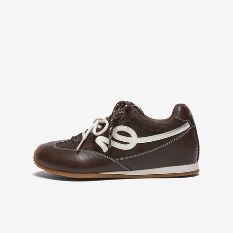 百思图2026春季新款商场同款德训鞋时尚复古女运动休闲鞋D3858AM6