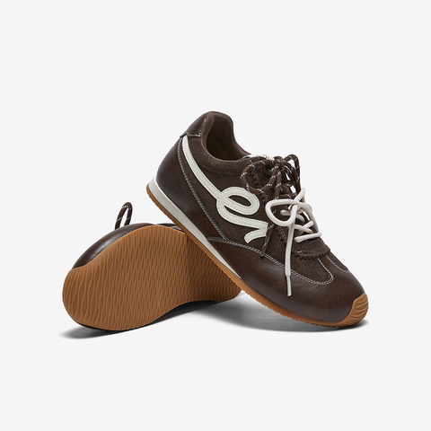 百思图2026春季新款商场同款德训鞋时尚复古女运动休闲鞋D3858AM6