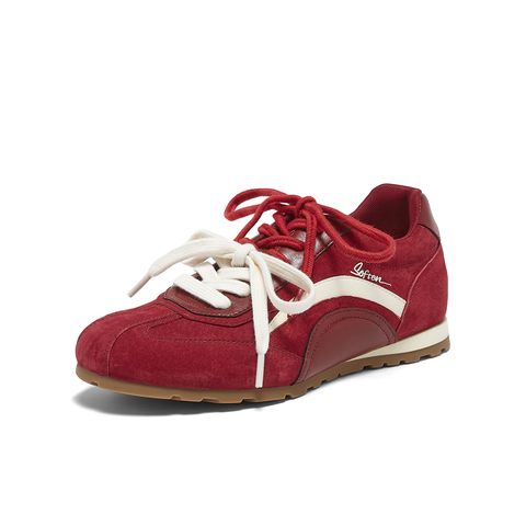 百思图2025春季新款德训鞋时尚复古户外运动女休闲鞋A9062AM6