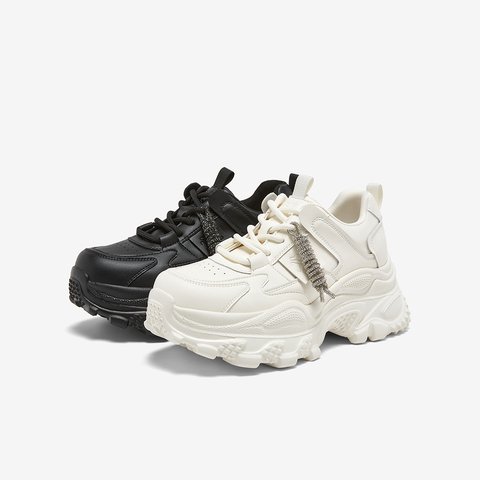 百思图2026春季新款商场同款老爹鞋时尚潮流增高女休闲鞋B0218AM6