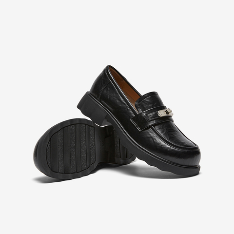 百思图2026春季新款商场同款乐福鞋简约学院风女单鞋BV111AA6