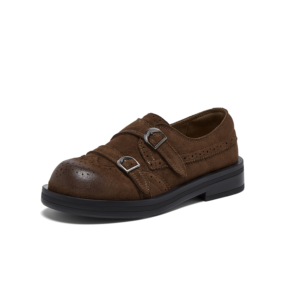 百思图2026春季新款商场同款乐福鞋时尚简约学院女单鞋D3521AM6