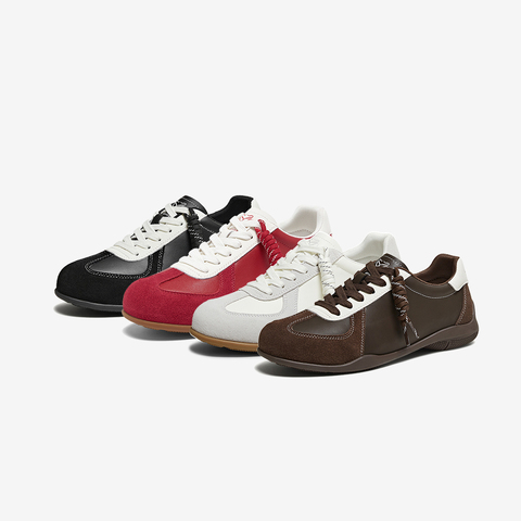 百思图2026春季新款德训鞋时尚潮流复古女运动休闲鞋D3809AM6