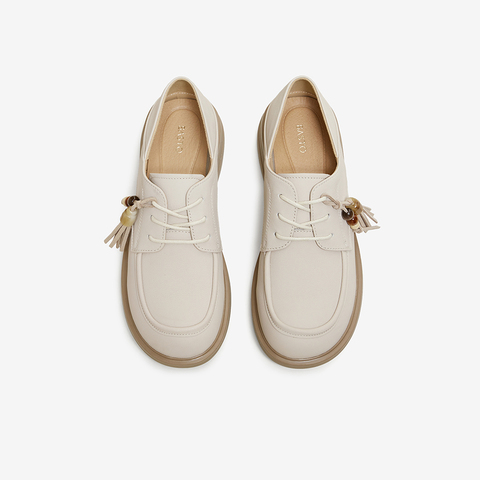 百思图2026春季新款商场同款牛津鞋简约复古女单鞋W6811AM6