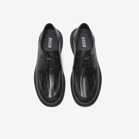 百思图2026春季新款商场同款休闲皮鞋简约商务男鞋75012AM6