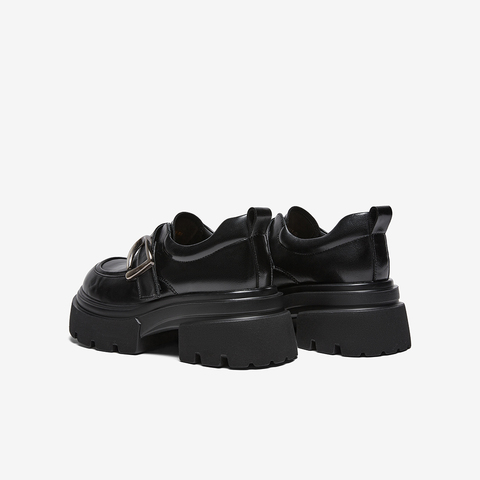 百思图2026春季新款商场同款乐福鞋简约学院风女单鞋W0671AM6