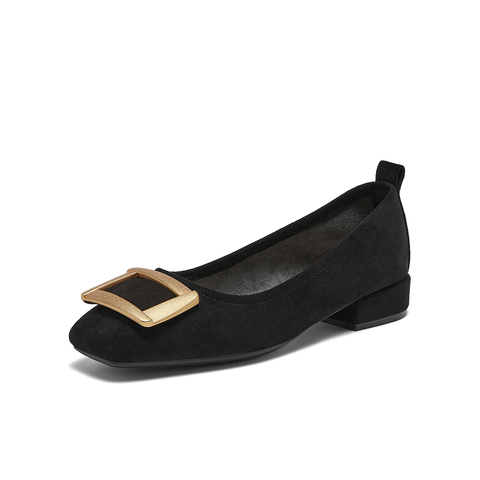 百思图2026春季新款商场同款简约通勤方头浅口女单鞋R6161AQ6