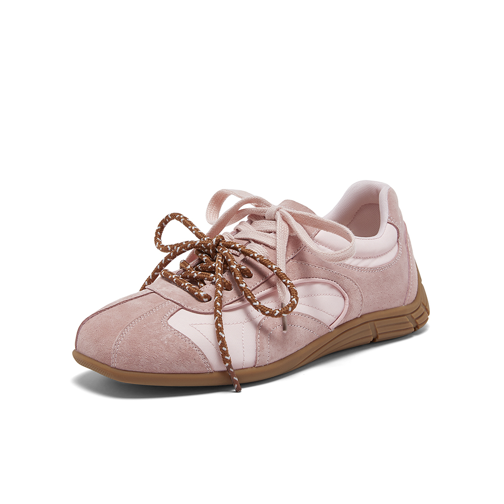 百思图2026春季新款德训鞋时髦复古户外运动休闲女鞋A7601AM6