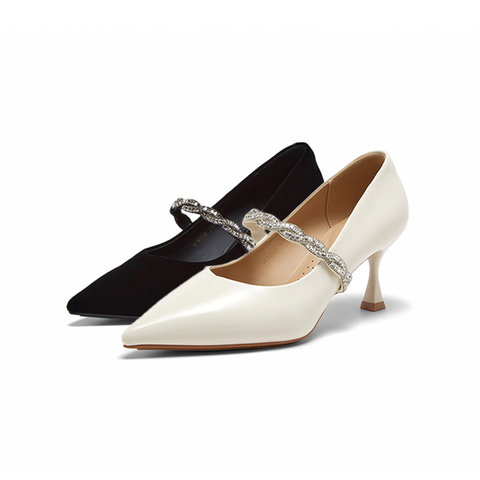 百思图2026春季新款商场同款时尚复古细高跟女单鞋W9520AQ6