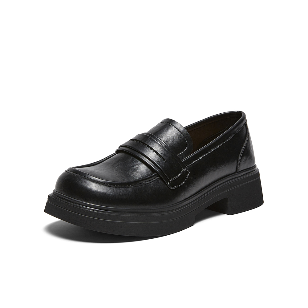 百思图2026春季新款商场同乐福鞋简约学院风女单鞋W2055AA6