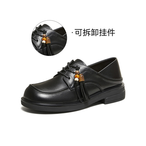 百思图2026春季新款商场同款牛津鞋简约复古女单鞋W6811AM6