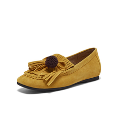 百思图2026春季新款乐福鞋时尚流苏潮流通勤方头女单鞋UXE02AA6