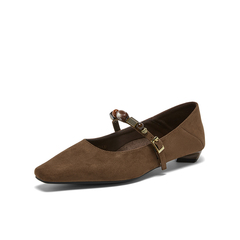 百思图2026春季新款玛丽珍鞋时尚法式方头粗跟女单鞋B5799AQ6