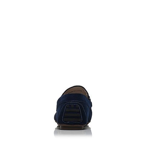 Bata/拔佳2018春专柜同款兰色圆头平跟套脚牛皮乐福鞋男单鞋A8S35AM8